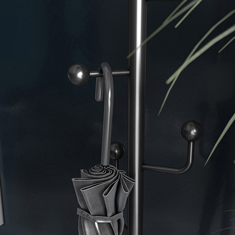 Metal Entry Hall Tree Marble Base Coat Hanger with 7 Hooks , 70.86" H