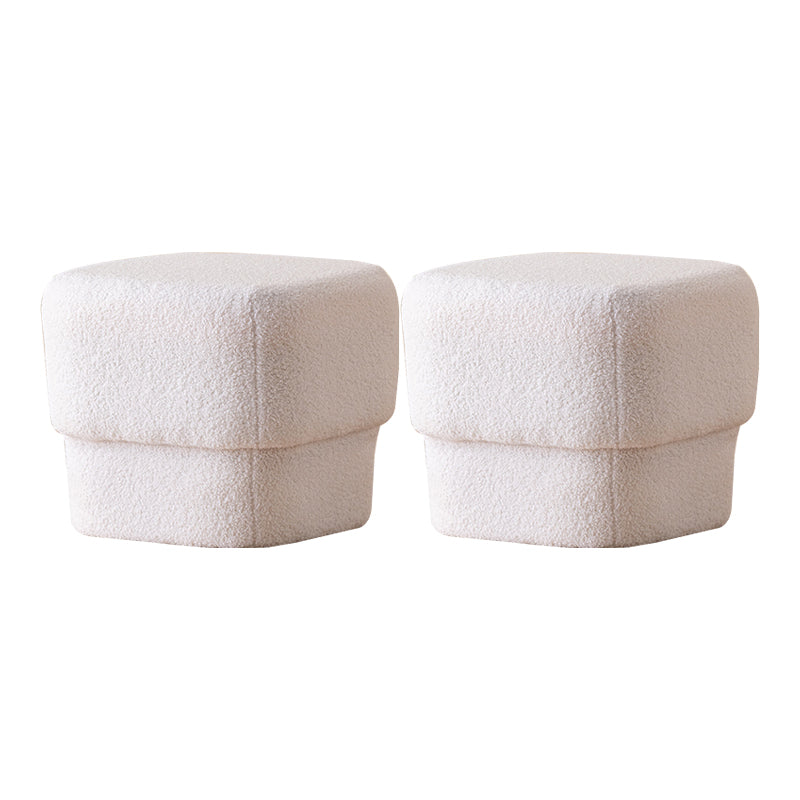 Flannel Standard Stool Modern Style Simple Household Square Footstool
