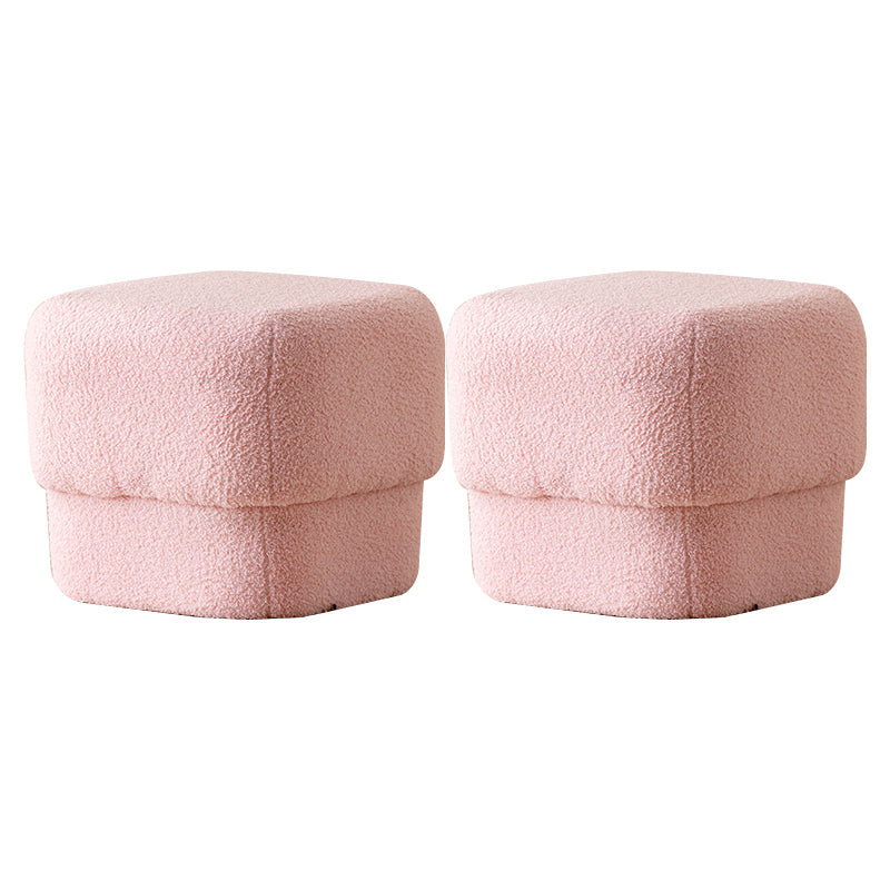 Flannel Standard Stool Modern Style Simple Household Square Footstool