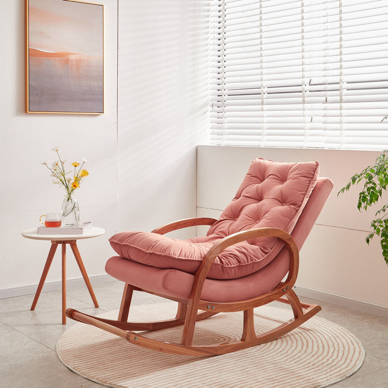 Modern Style Wooden Rocking Chair Lounge Leisure Chaise Chair for Indoor