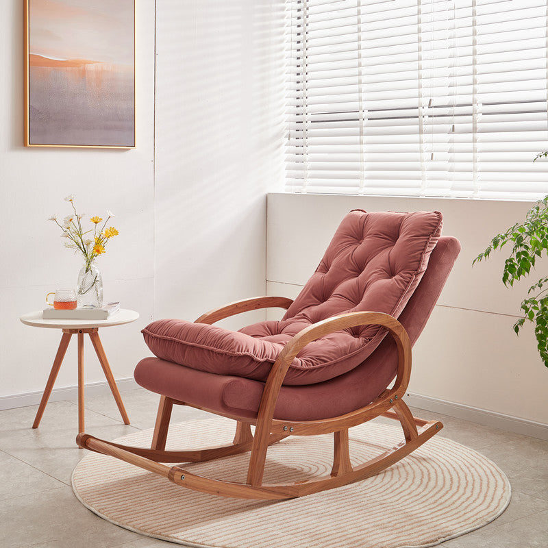 Modern Style Wooden Rocking Chair Lounge Leisure Chaise Chair for Indoor
