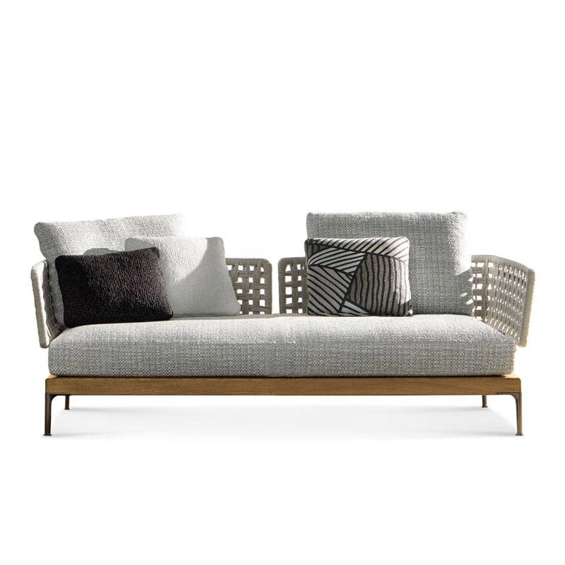 Modern Outdoor Patio Sofa Solid Wood Patio Sofa with Cushions