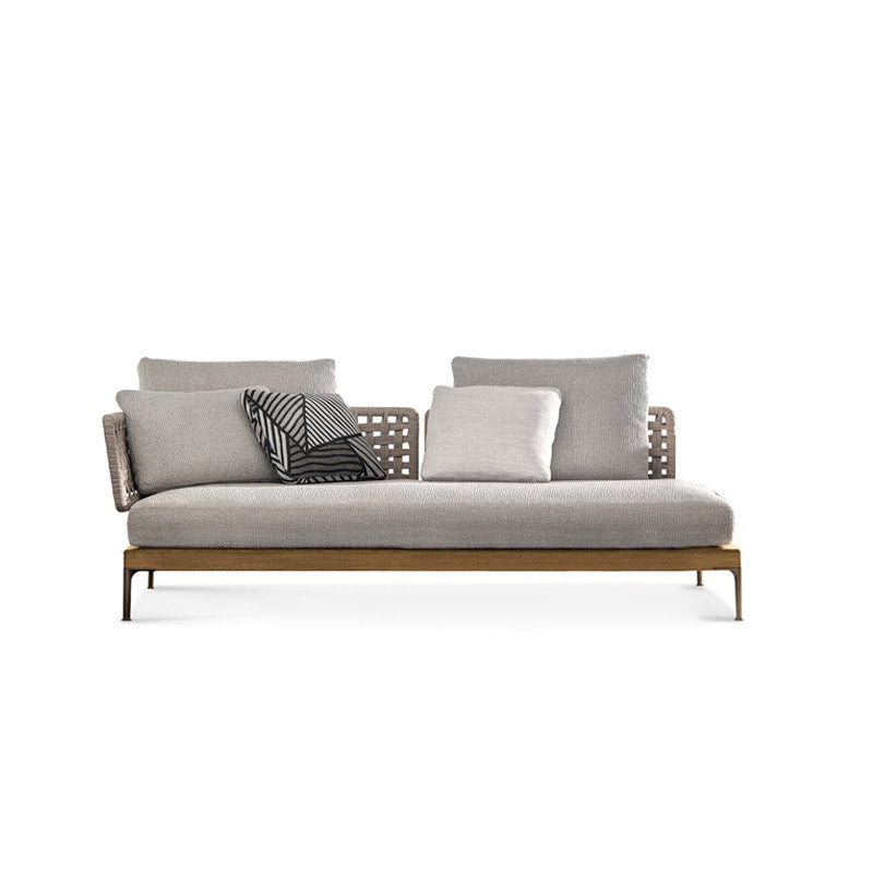 Modern Outdoor Patio Sofa Solid Wood Patio Sofa with Cushions
