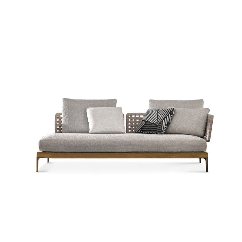 Modern Outdoor Patio Sofa Solid Wood Patio Sofa with Cushions