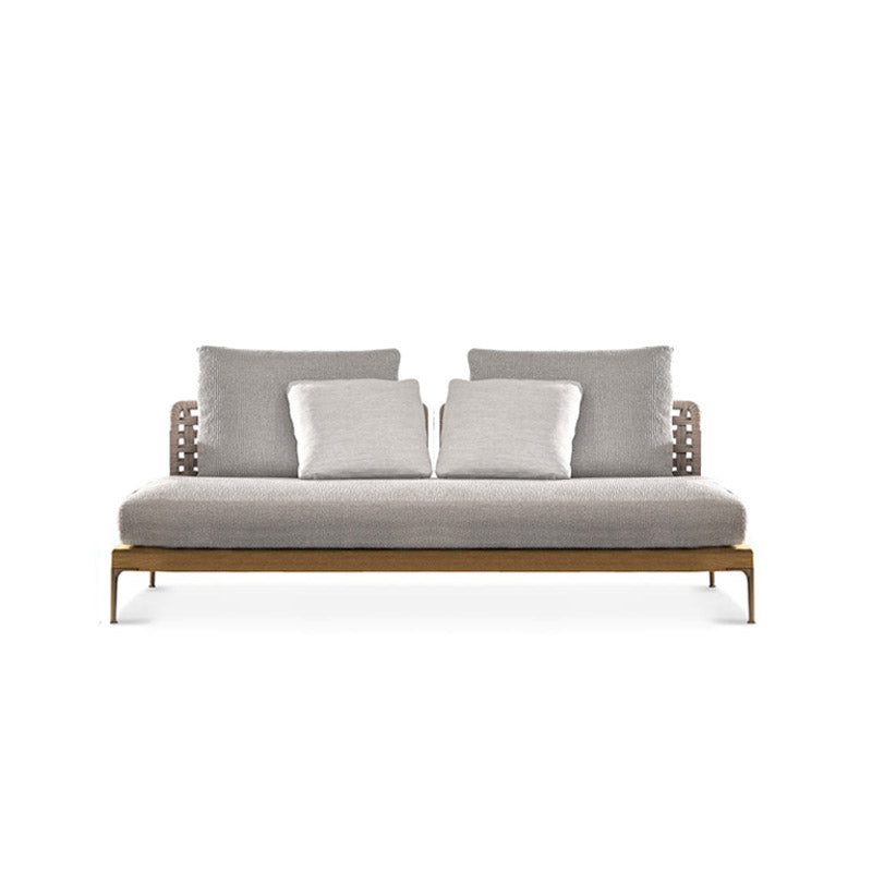 Modern Outdoor Patio Sofa Solid Wood Patio Sofa with Cushions