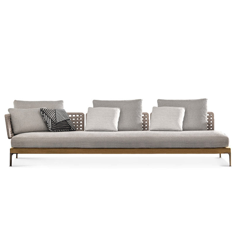 Modern Outdoor Patio Sofa Solid Wood Patio Sofa with Cushions