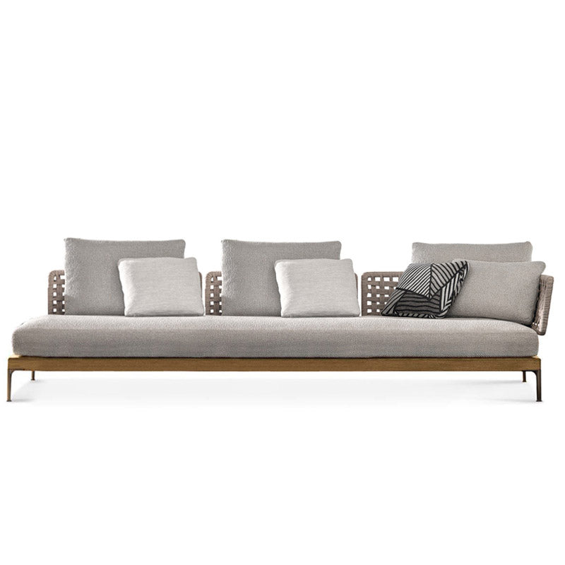 Modern Outdoor Patio Sofa Solid Wood Patio Sofa with Cushions