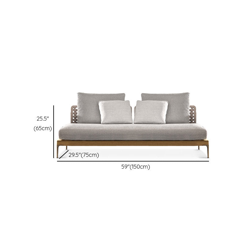Modern Outdoor Patio Sofa Solid Wood Patio Sofa with Cushions