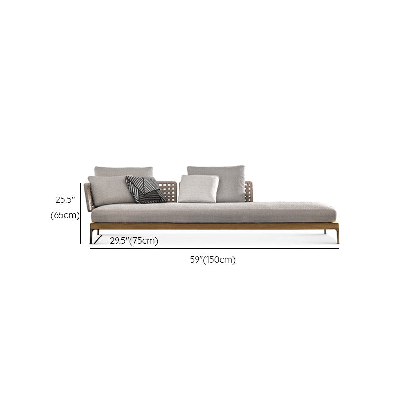 Modern Outdoor Patio Sofa Solid Wood Patio Sofa with Cushions