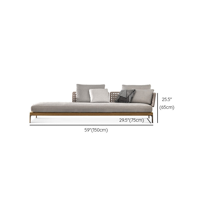 Modern Outdoor Patio Sofa Solid Wood Patio Sofa with Cushions