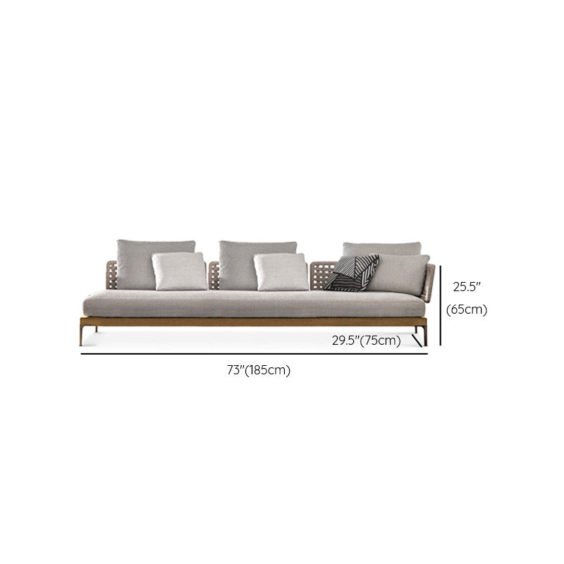 Modern Outdoor Patio Sofa Solid Wood Patio Sofa with Cushions