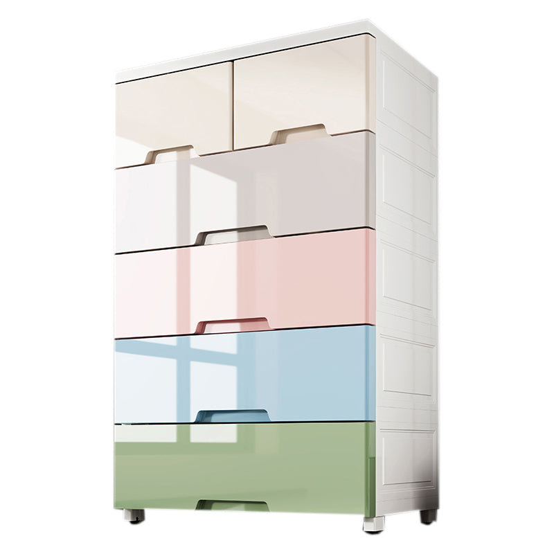 Plastic Chest Nursery Dresser Modern Kids Nightstand with 6/5 Drawers