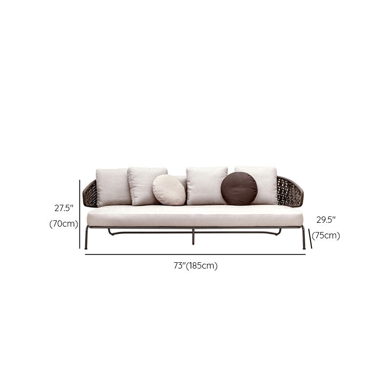 Farmhouse / Country Outdoor Patio Sofa Wicker/Rattan With Cushions Water Resistant