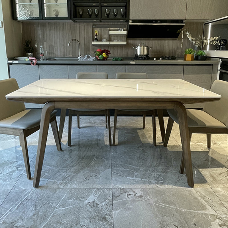 Ash Wood Frame Dinette Table Modern Rectangle Dining Table for Home