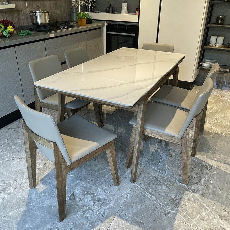Ash Wood Frame Dinette Table Modern Rectangle Dining Table for Home