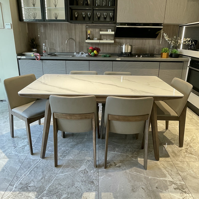 Ash Wood Frame Dinette Table Modern Rectangle Dining Table for Home