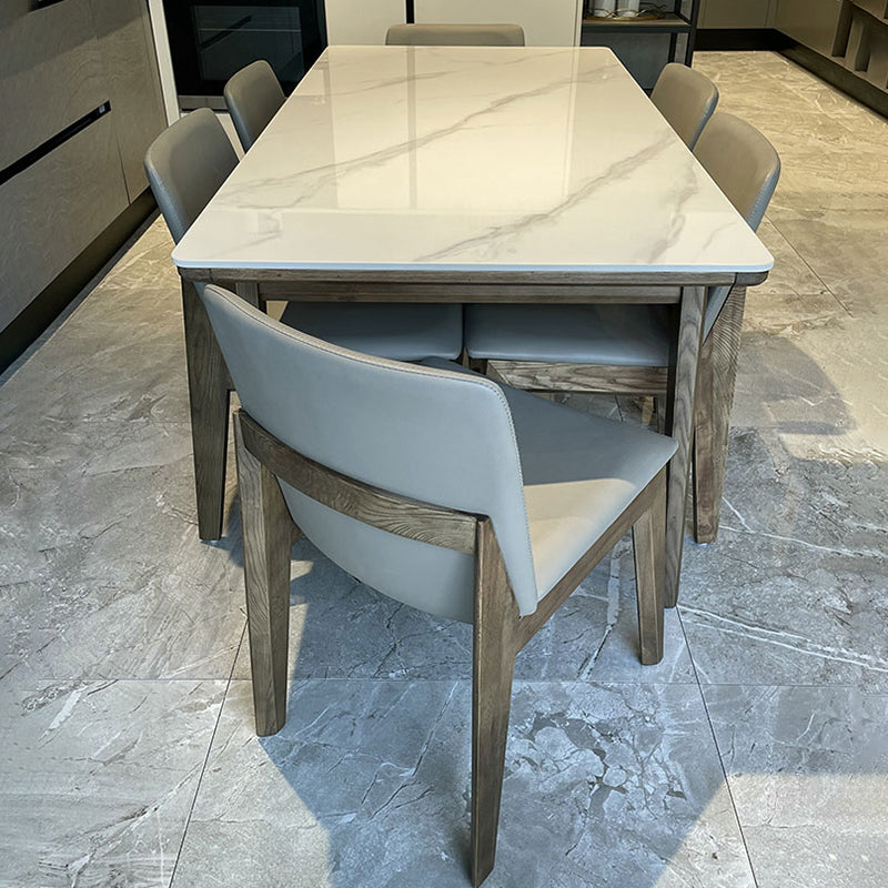 Ash Wood Frame Dinette Table Modern Rectangle Dining Table for Home