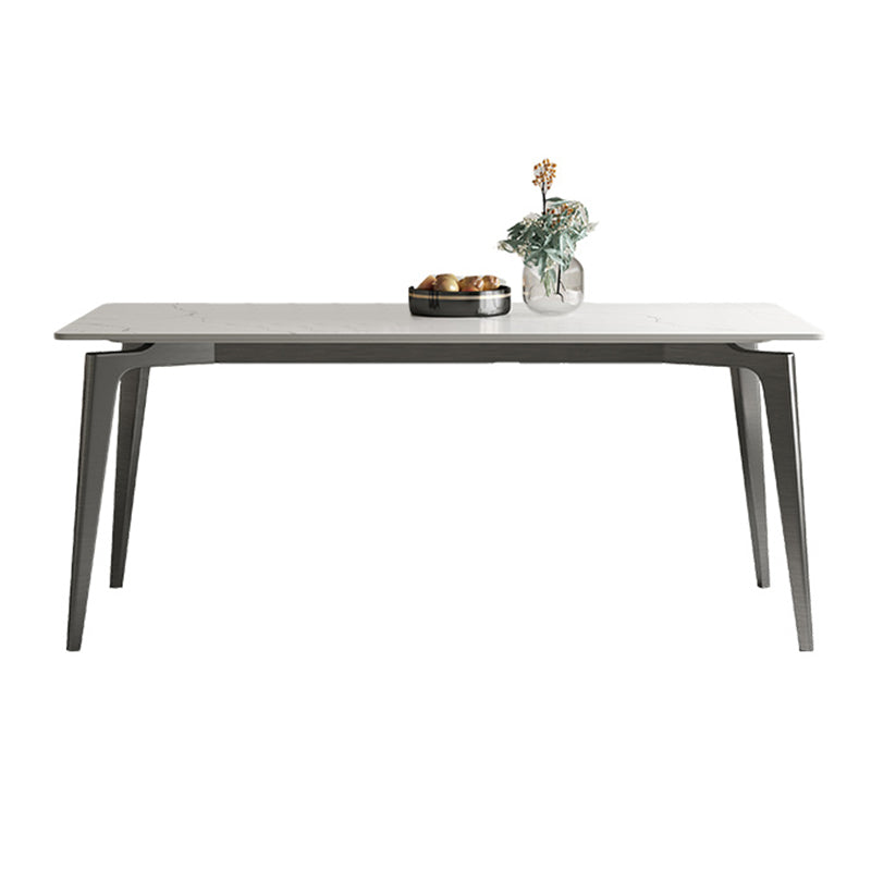 Stainless Steel Frame Dinette Table Stone Top Rectangle Dining Table