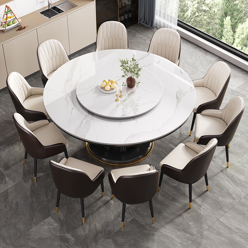 Modern Round Dining Table Sintered Stone Dinner Table for Dining Room