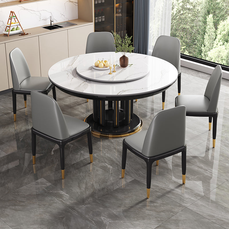 Modern Round Dining Table Sintered Stone Dinner Table for Dining Room