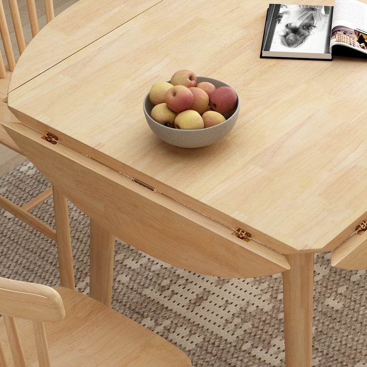 Rubberwood Dining Table Drop-Leaf Dinner Table for Dining Room