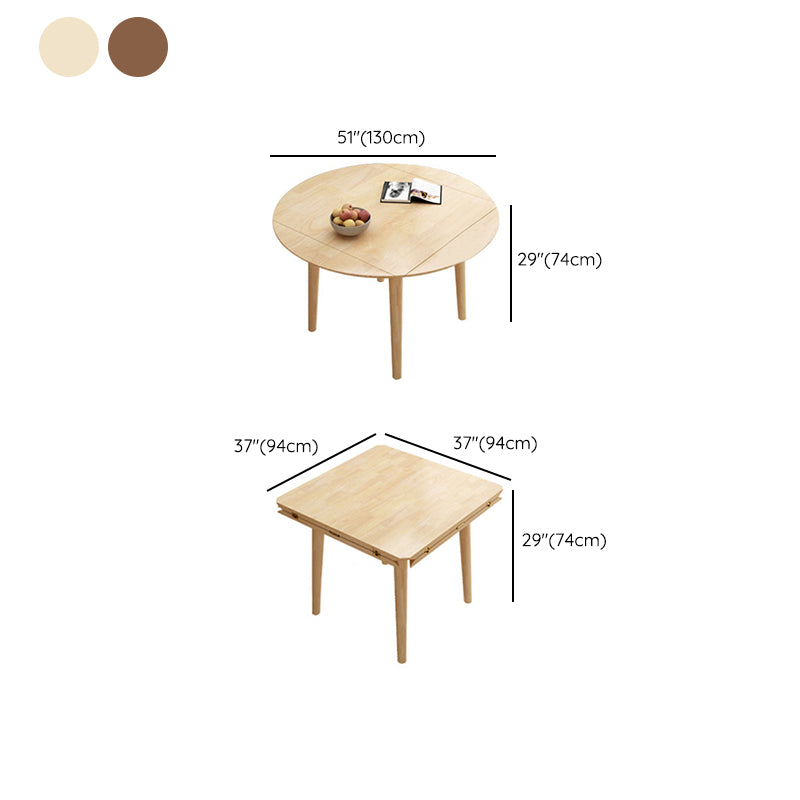 Rubberwood Dining Table Drop-Leaf Dinner Table for Dining Room
