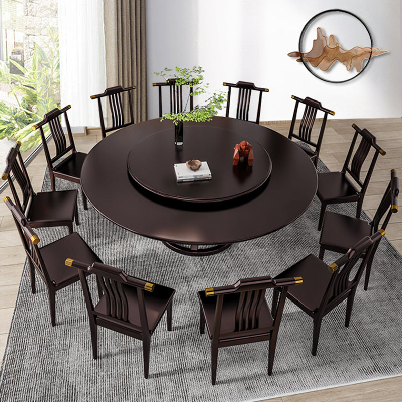 Rubberwood Dining Table Round Pedestal Dinner Table for Dining Room
