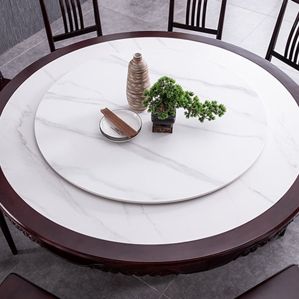 Sintered Stone Dining Table Round Wood Base Dinner Table for Dining Room