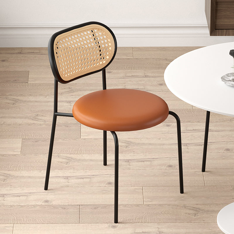 Industrial Upholstered Side Chair Open Back Armless Chair for Dining Room