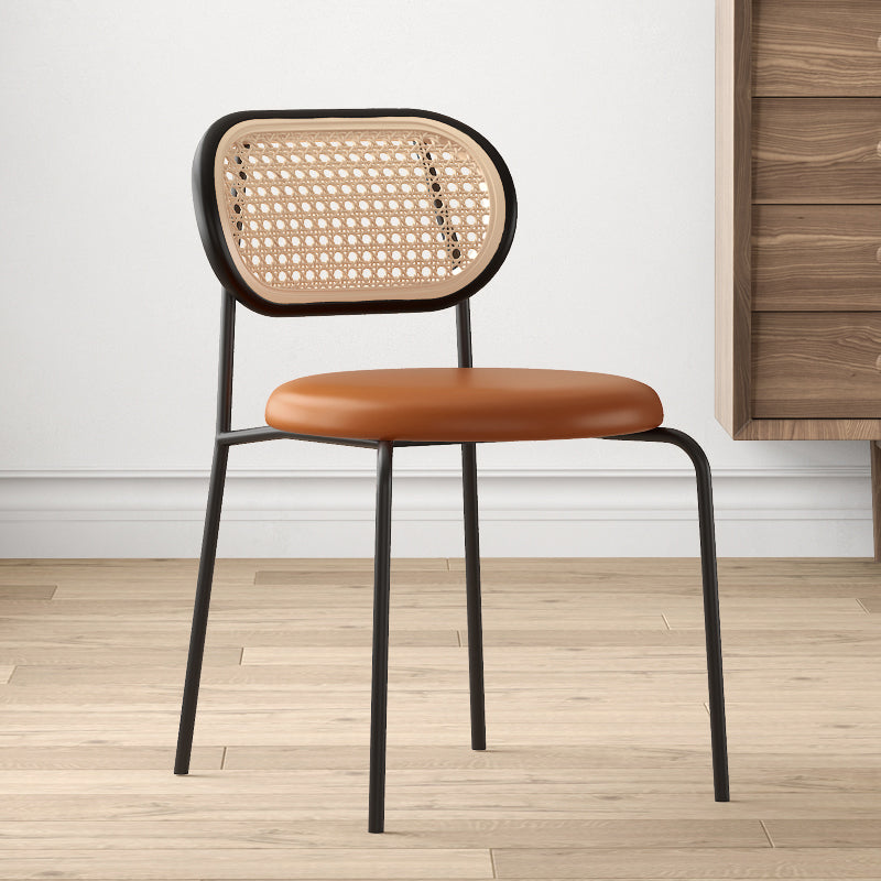 Industrial Upholstered Side Chair Open Back Armless Chair for Dining Room