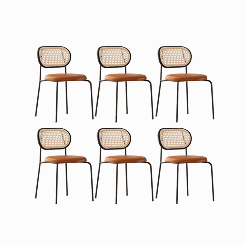 Industrial Upholstered Side Chair Open Back Armless Chair for Dining Room