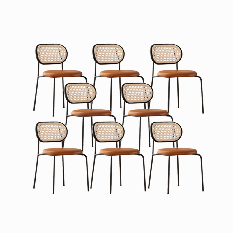 Industrial Upholstered Side Chair Open Back Armless Chair for Dining Room
