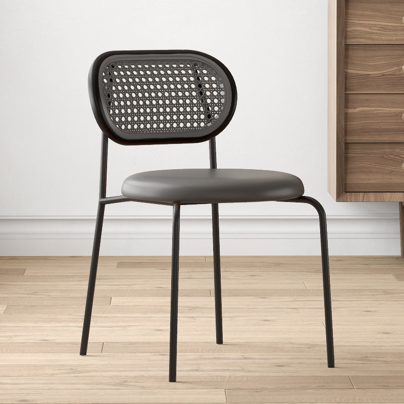 Industrial Upholstered Side Chair Open Back Armless Chair for Dining Room