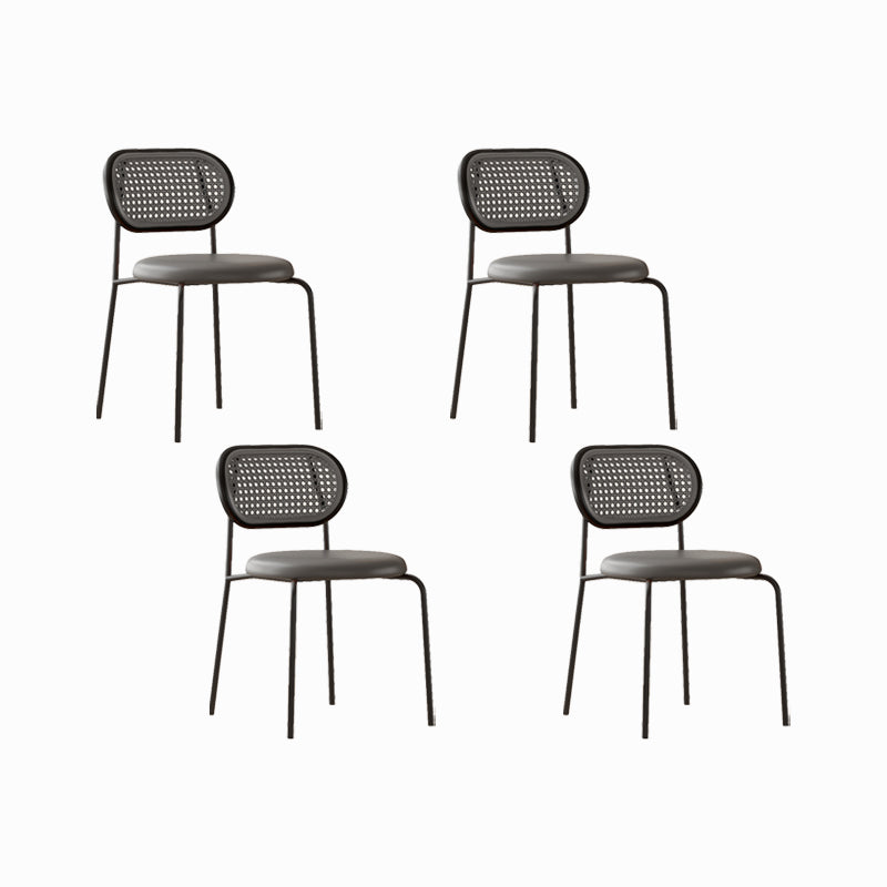 Industrial Upholstered Side Chair Open Back Armless Chair for Dining Room