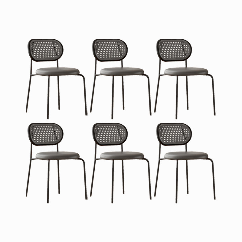 Industrial Upholstered Side Chair Open Back Armless Chair for Dining Room
