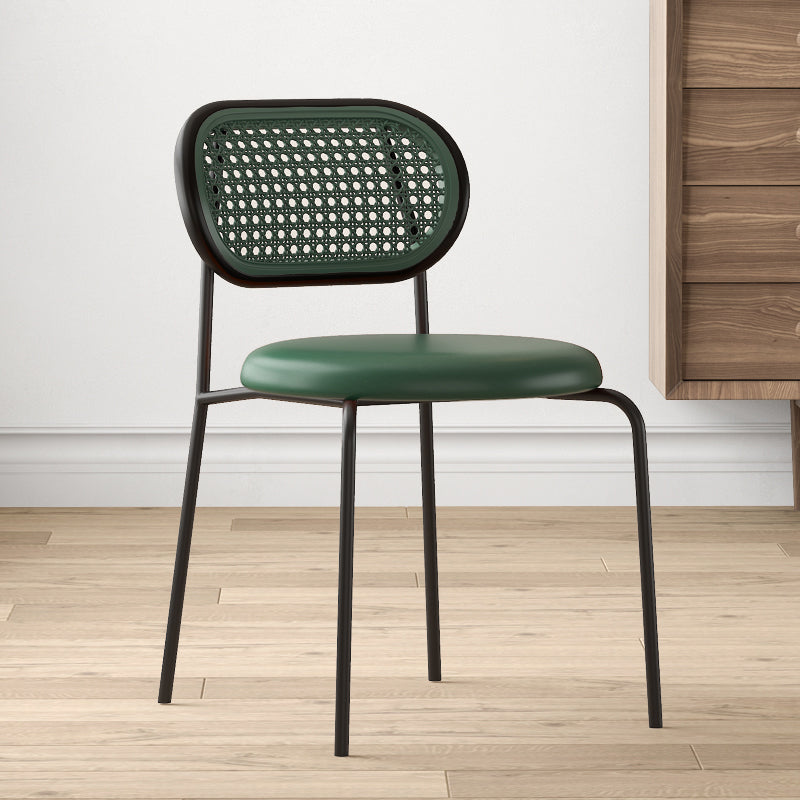 Industrial Upholstered Side Chair Open Back Armless Chair for Dining Room