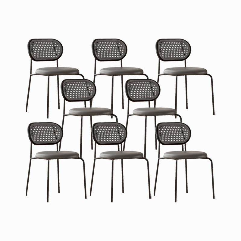 Industrial Upholstered Side Chair Open Back Armless Chair for Dining Room