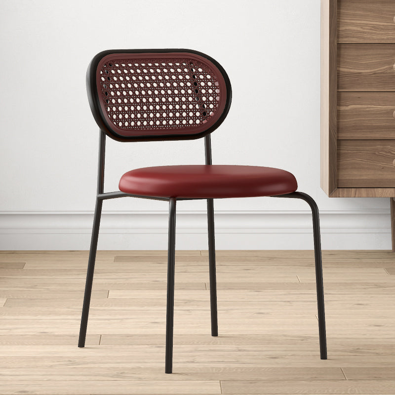 Industrial Upholstered Side Chair Open Back Armless Chair for Dining Room