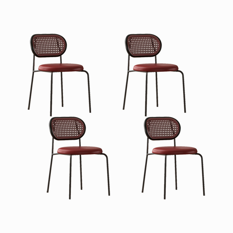 Industrial Upholstered Side Chair Open Back Armless Chair for Dining Room