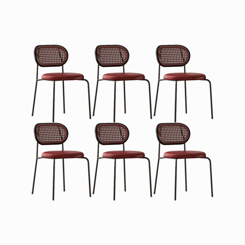 Industrial Upholstered Side Chair Open Back Armless Chair for Dining Room