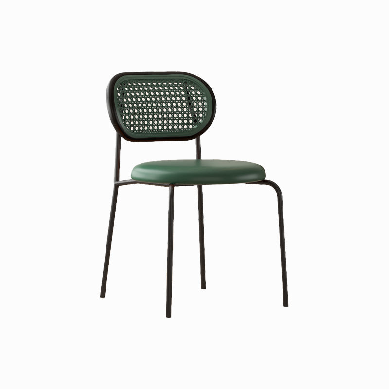 Industrial Upholstered Side Chair Open Back Armless Chair for Dining Room