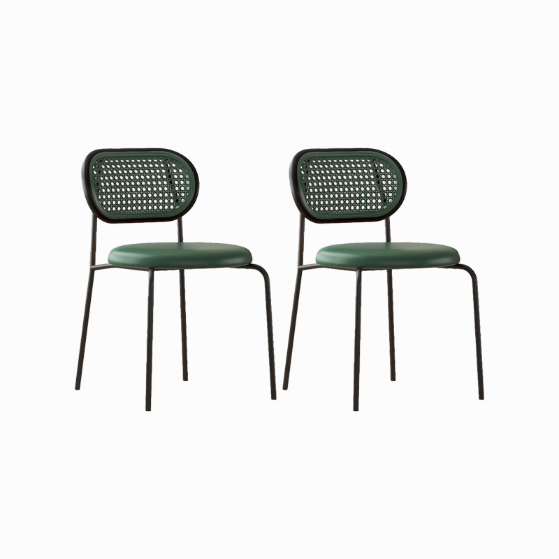 Industrial Upholstered Side Chair Open Back Armless Chair for Dining Room