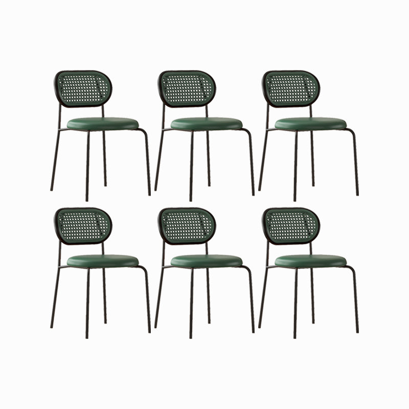 Industrial Upholstered Side Chair Open Back Armless Chair for Dining Room