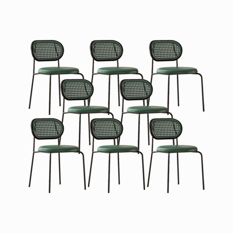 Industrial Upholstered Side Chair Open Back Armless Chair for Dining Room