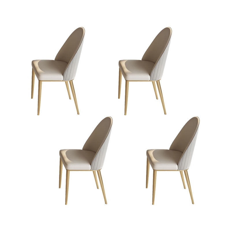 Glam Dining Room Side Chair Metal Legs Parsons Dining Armless Chair