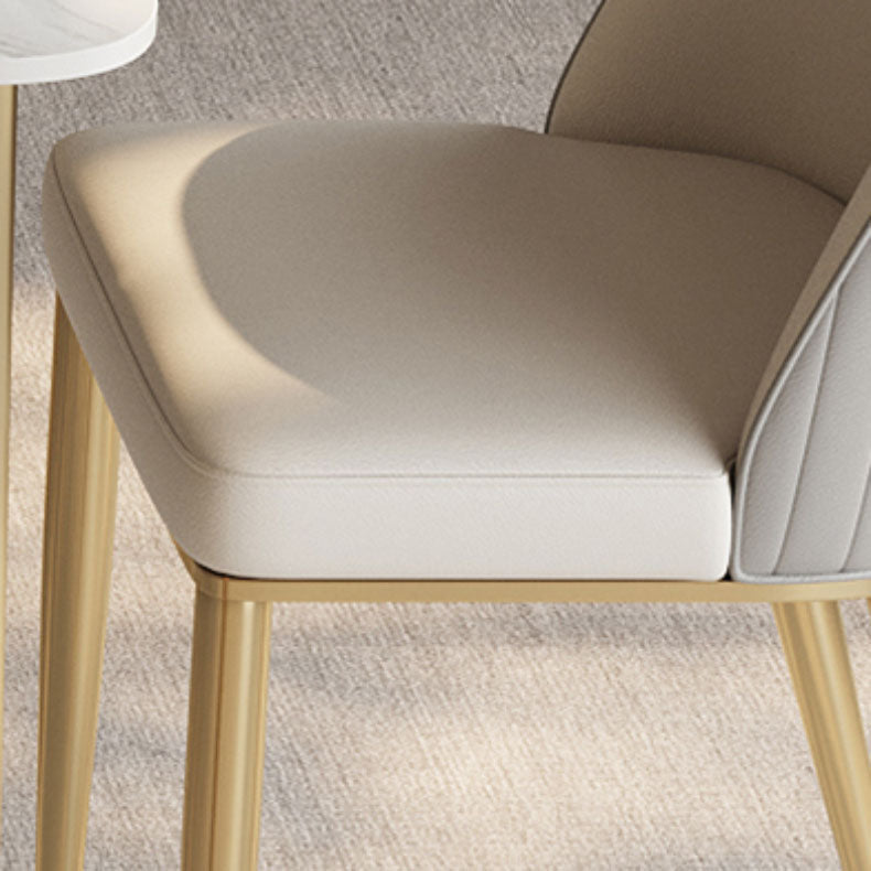 Glam Dining Room Side Chair Metal Legs Parsons Dining Armless Chair