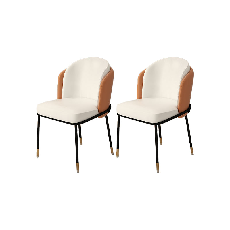 Upholstered Side Chair Modern Style Open Back Armless Chair for Dining Room