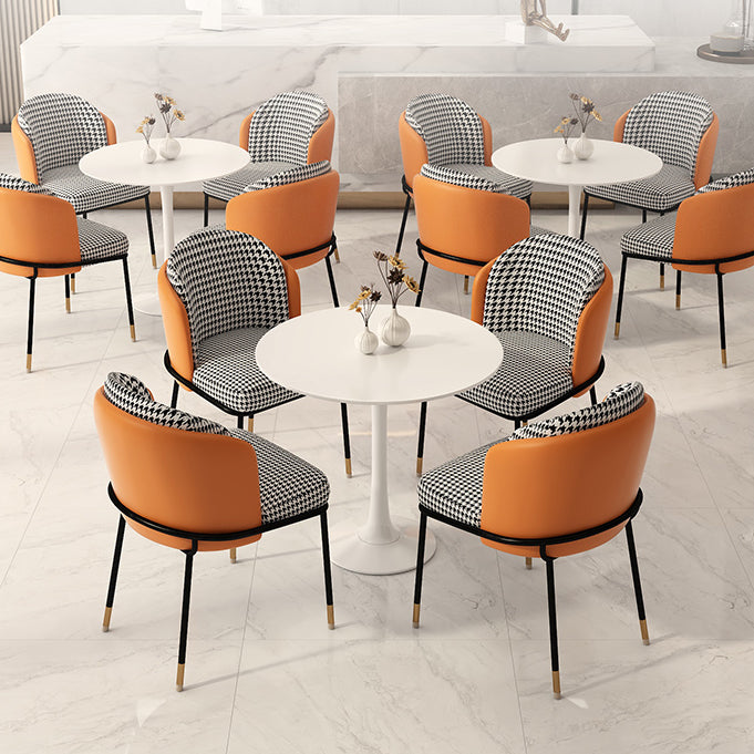 Upholstered Side Chair Modern Style Open Back Armless Chair for Dining Room