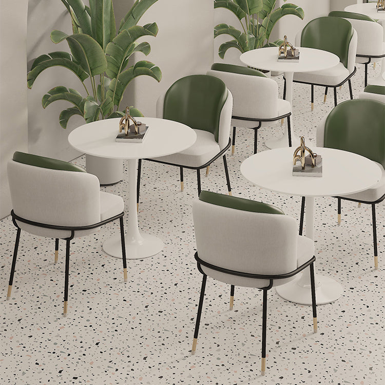 Upholstered Side Chair Modern Style Open Back Armless Chair for Dining Room
