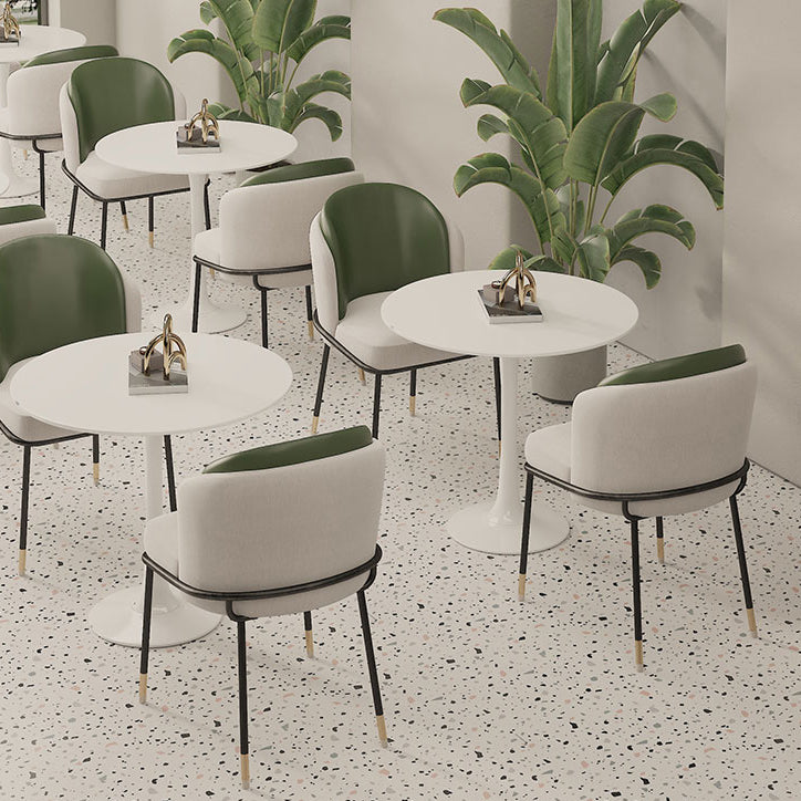 Upholstered Side Chair Modern Style Open Back Armless Chair for Dining Room